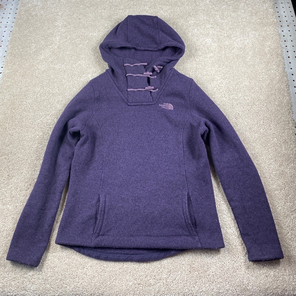 The North Face Womens Crescent Sunset Hoodie Purple Toggle Fleece Pullover Small